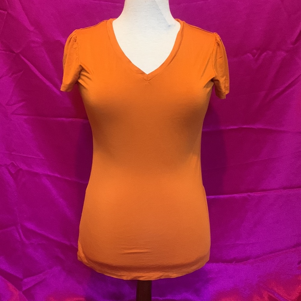 Mustard yellow Soya concept top with ruffled sleeves size extra small